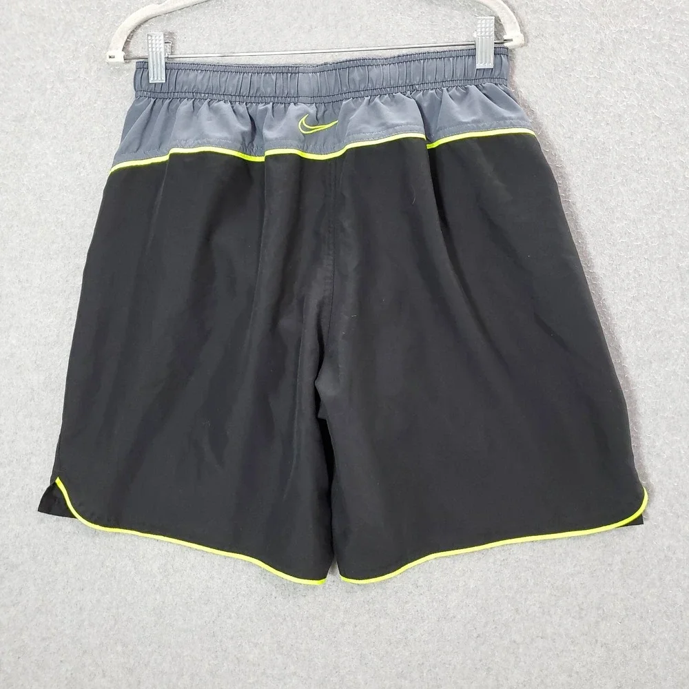 Nike Men Swimwear Large Black Trunks Logo Outdoor Beach Surf Pockets‎